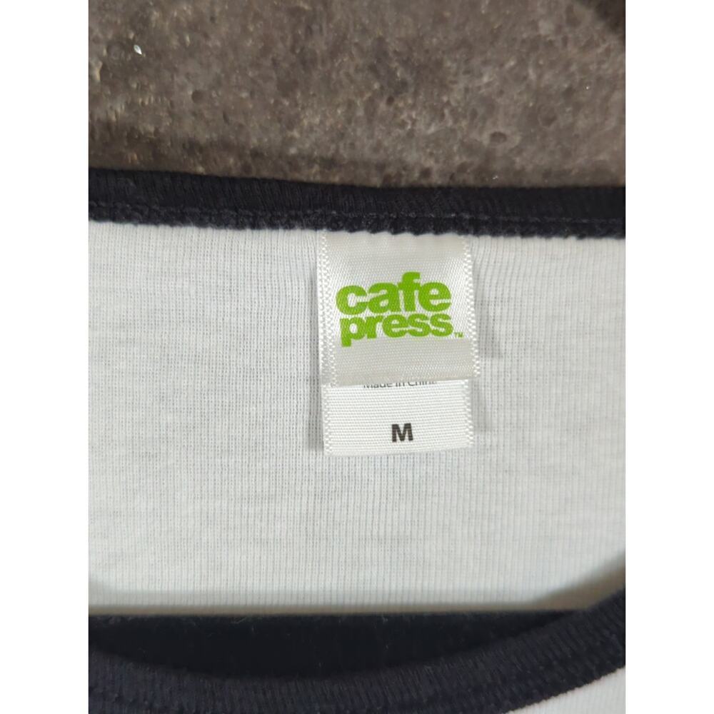 Cafe Press Top Woman's Medium White Black I Fight Like A Girl Cancer Graphic - Picture 4 of 10